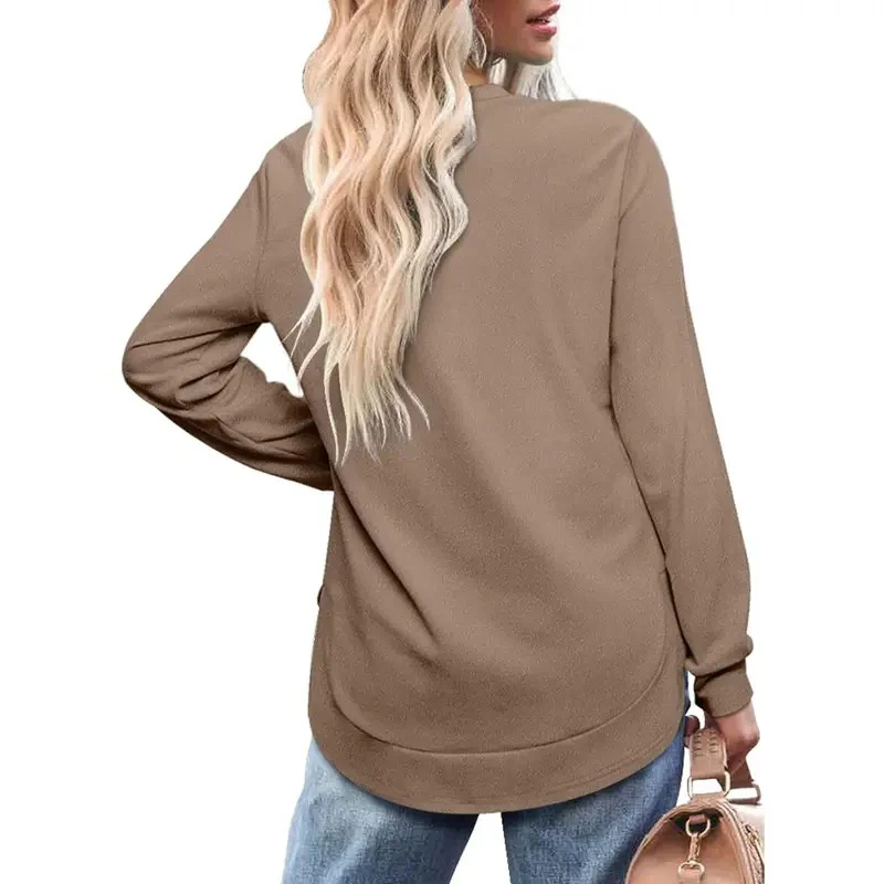 Women's Sweatshirt Crewneck Curved Hem - Image 3