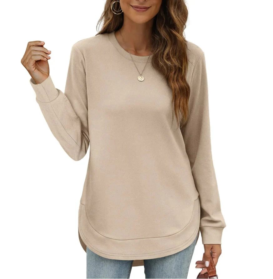 Women's Sweatshirt Crewneck Curved Hem - Image 5