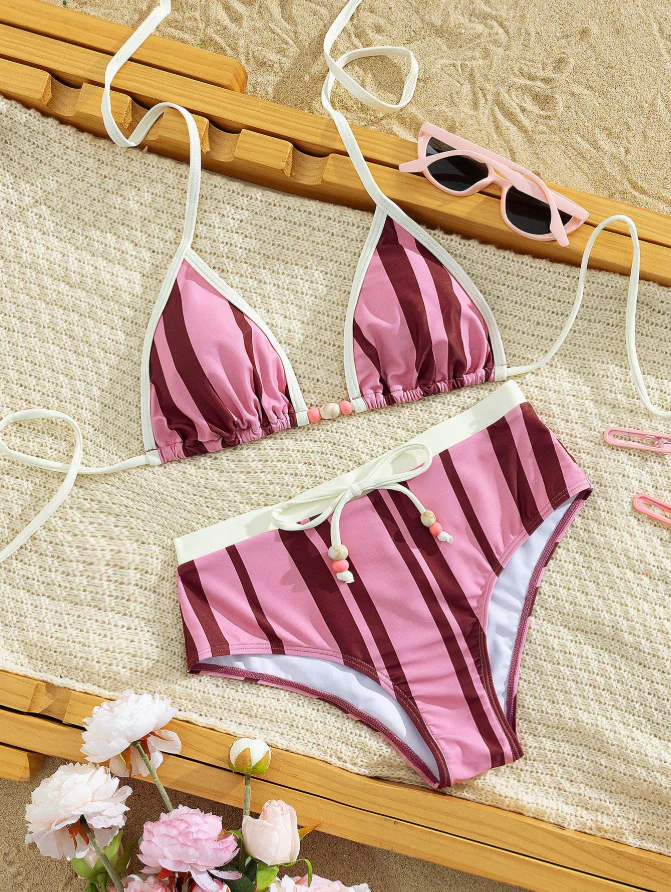 Retro Print Bikini Set – Flattering Two-Piece Swimwear - Image 9