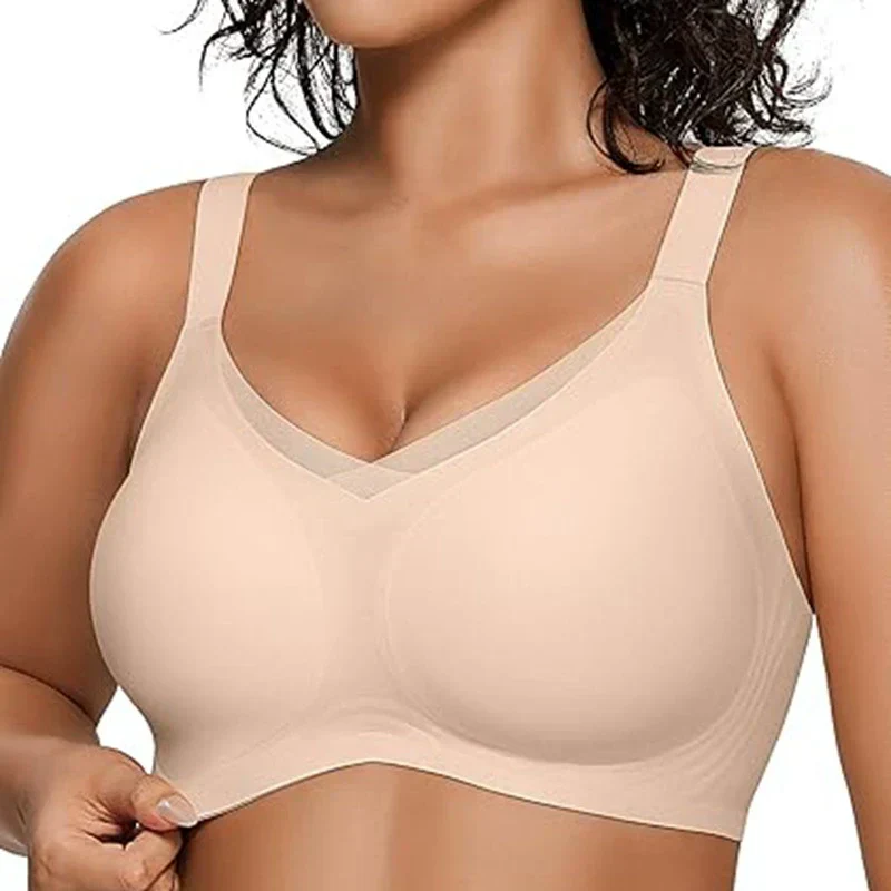 Womens Wireless Bras V Mesh Comfortable Bralette Supportive - Image 10