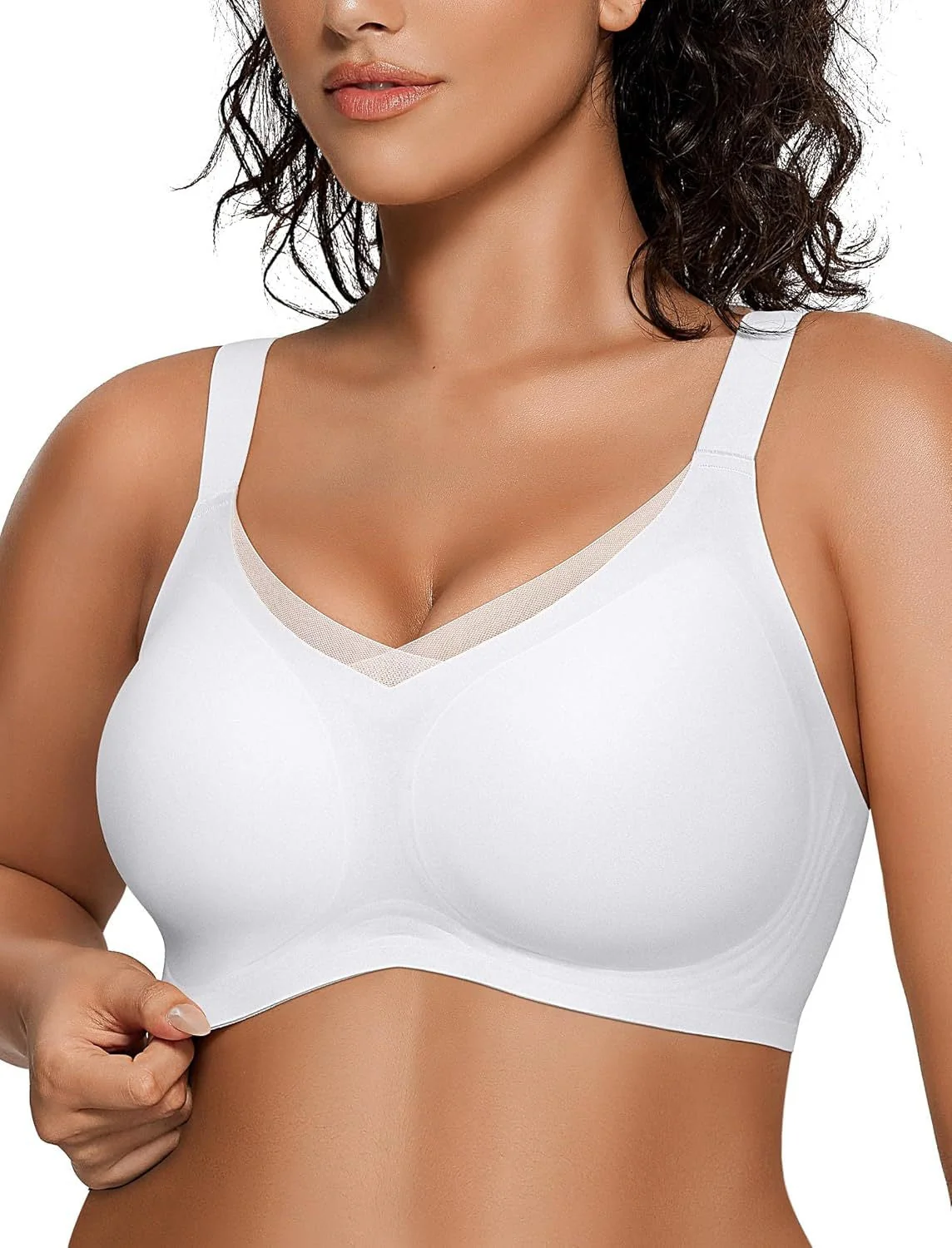 Womens Wireless Bras V Mesh Comfortable Bralette Supportive - Image 14