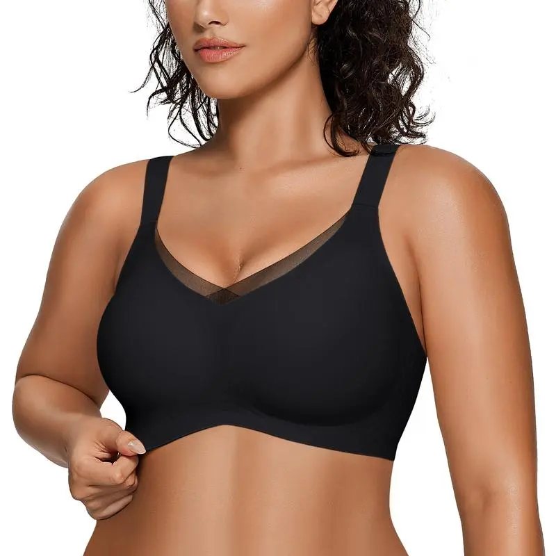 Womens Wireless Bras V Mesh Comfortable Bralette Supportive - Image 5