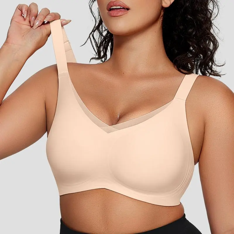 Womens Wireless Bras V Mesh Comfortable Bralette Supportive - Image 9