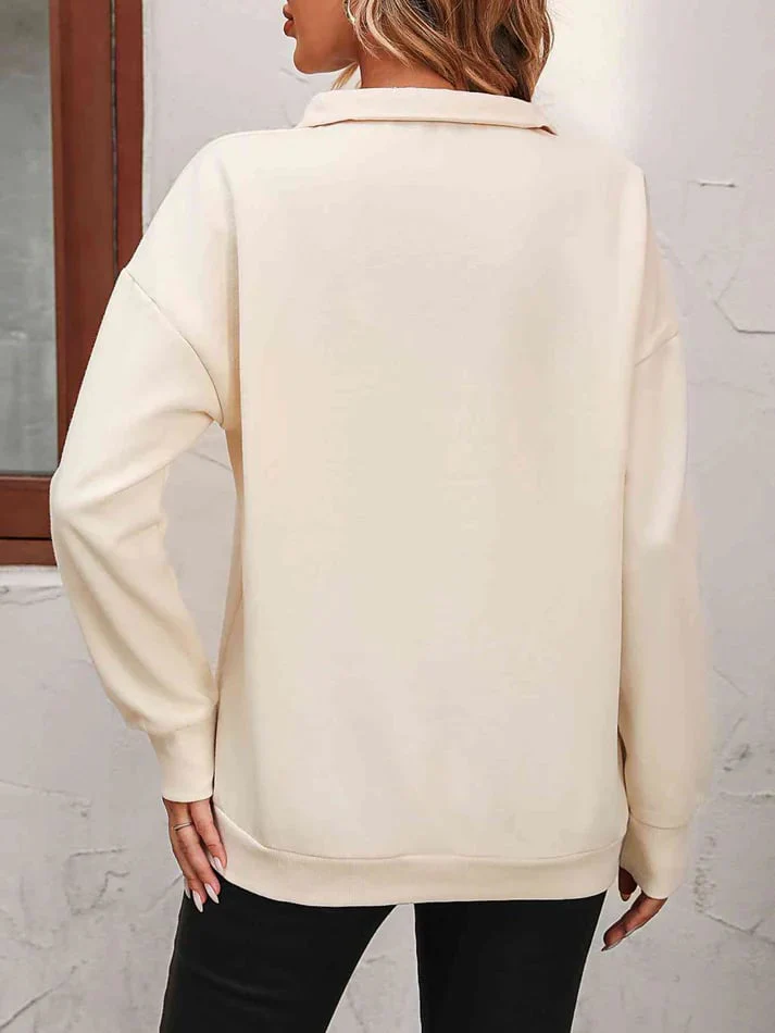 Womens Zip-Up Dropped Shoulder Sweatshirt - Image 12