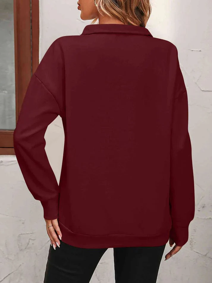Womens Zip-Up Dropped Shoulder Sweatshirt - Image 16