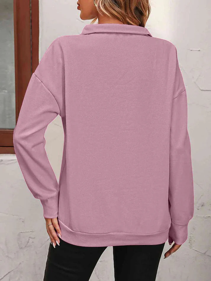 Womens Zip-Up Dropped Shoulder Sweatshirt - Image 2