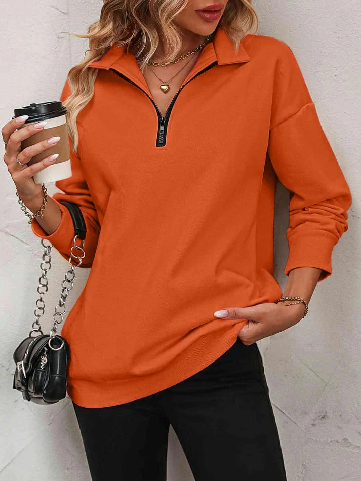 Womens Zip-Up Dropped Shoulder Sweatshirt - Image 22